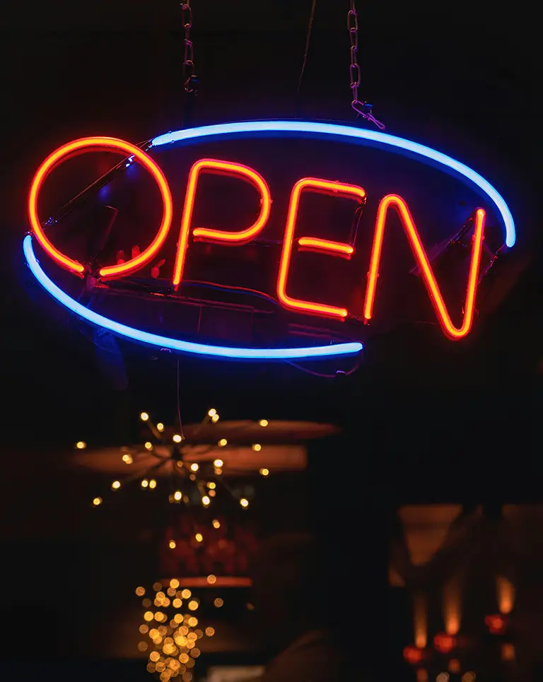 open sign