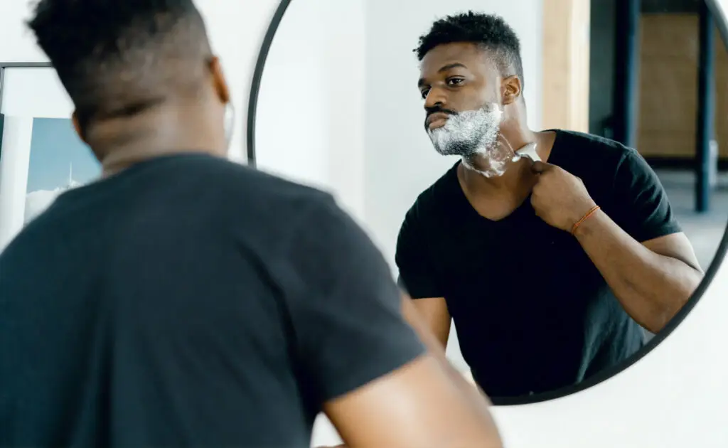 man shaving