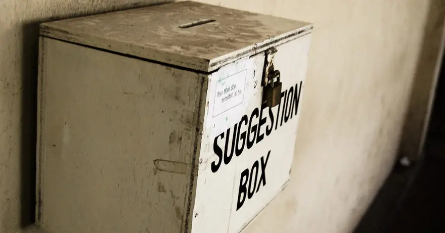 Image of white Suggestion Box