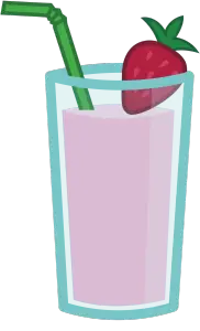 strawberry and banana smoothie with a green straw by dipi11 d6ik81z