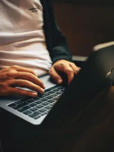 a person using a laptop