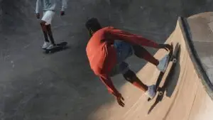 a man riding a skateboard